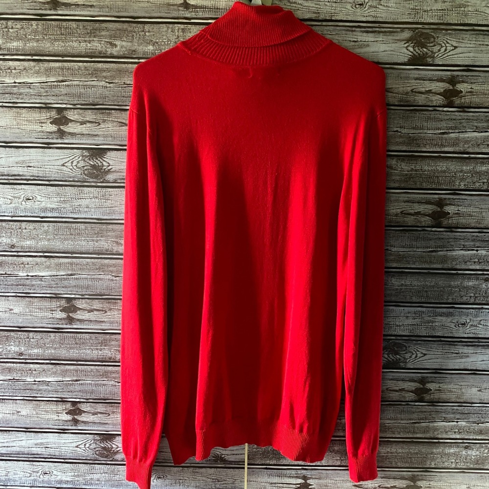 Calvin Klein‎ Women's Long-Sleeved Turtleneck Sweater Size XL Red Logo